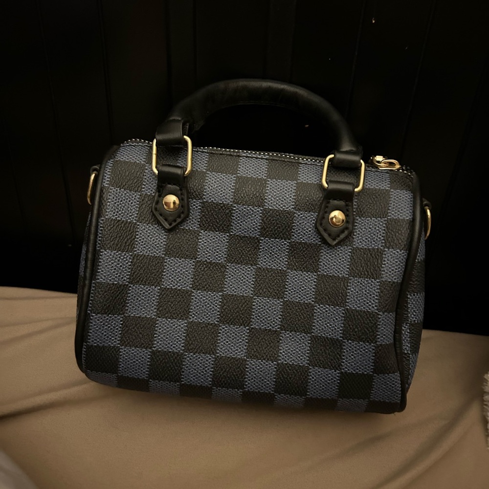 Blue Checkered Mini Bag